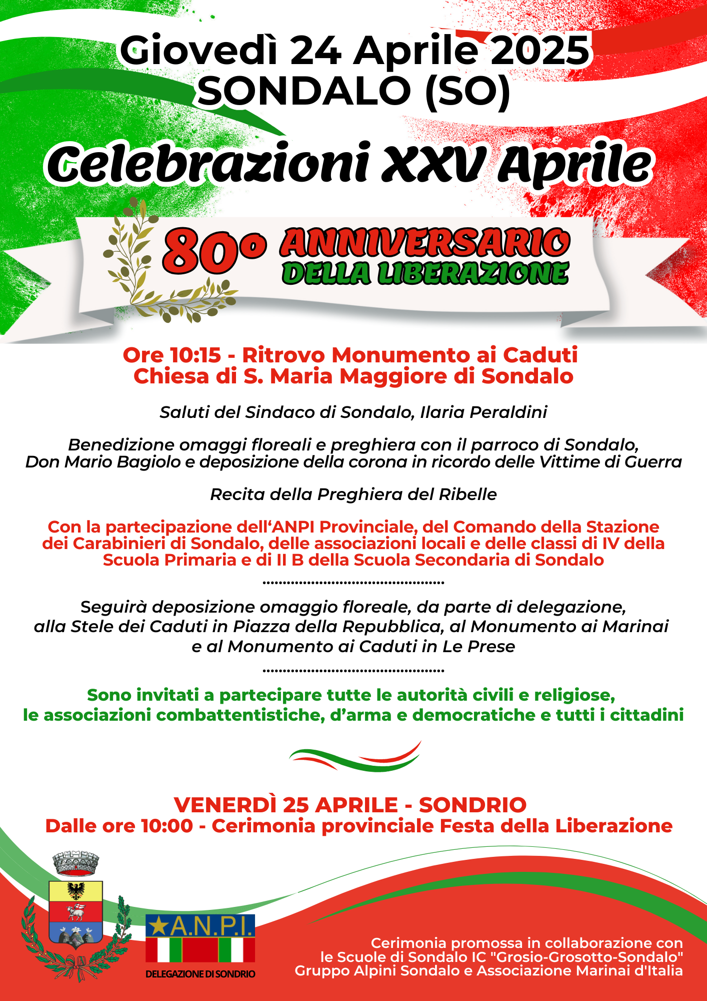 Celebrazioni per il 25 Aprile e l80° Anniversario della Liberazione a ...